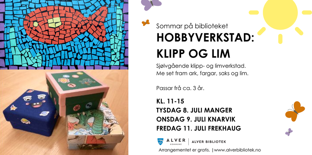 Bilde/illustrasjon for Sommar på biblioteket- Hobbyverkstad: Klipp og Lim